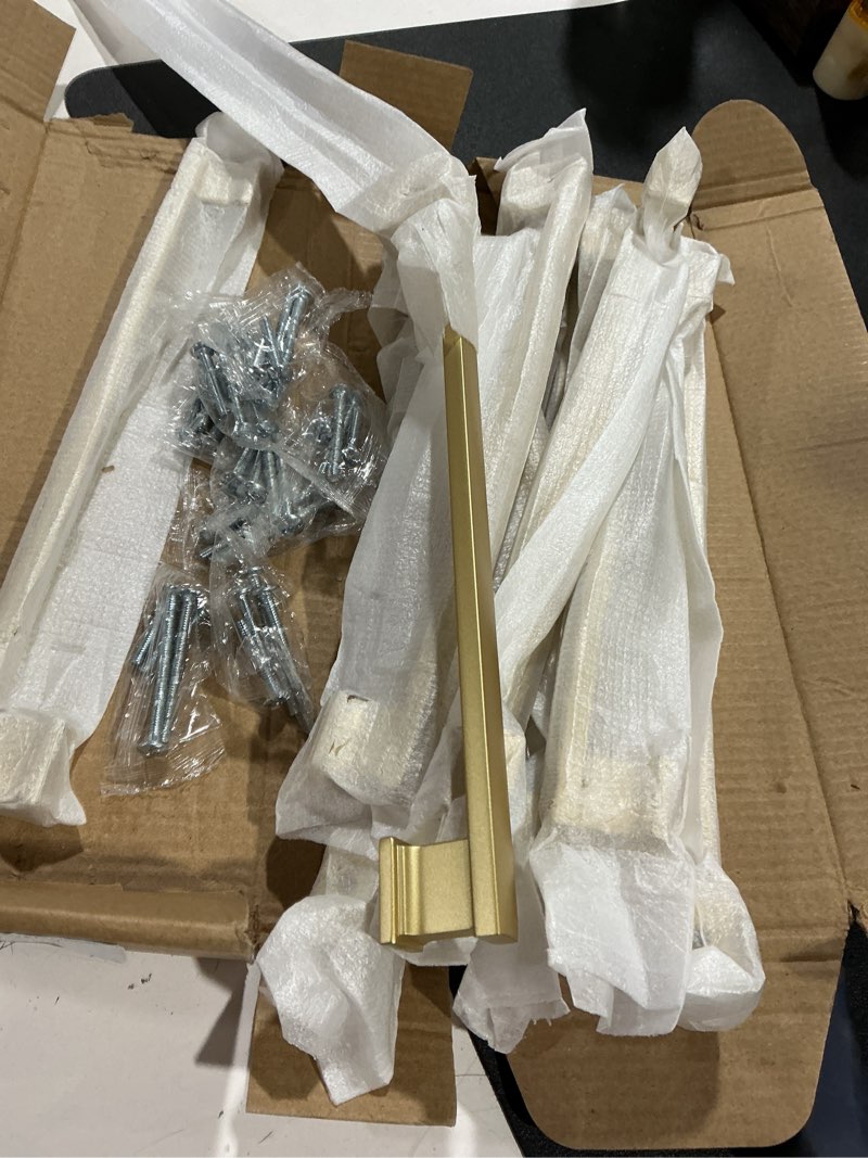 Condition photo showing Good Condition for asidrama 10 pack 10 inch(256mm) brushed brass cabinet pulls cabinet handles cupboard handles kitchen cabinet hardware for cupboard drawer pulls 10" hole center(256mm) 10 pack brushed brass