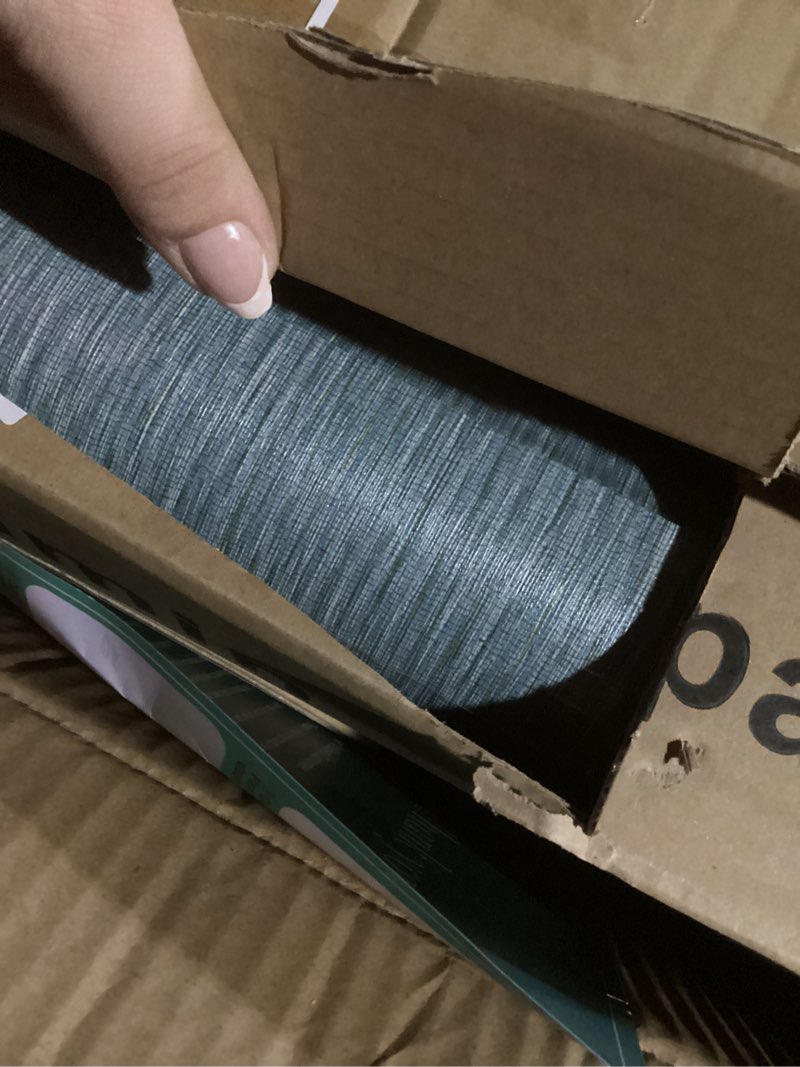 Condition photo showing Good Condition for Haimin Grasscloth Wallpaper Peel and Stick 20.9in X 393in Fabric Contact Paper Wall Paper Textured Wallpaper Horizontal Stripes Look Self-Adhesive Thick Vinyl Embossed (Light Blue)