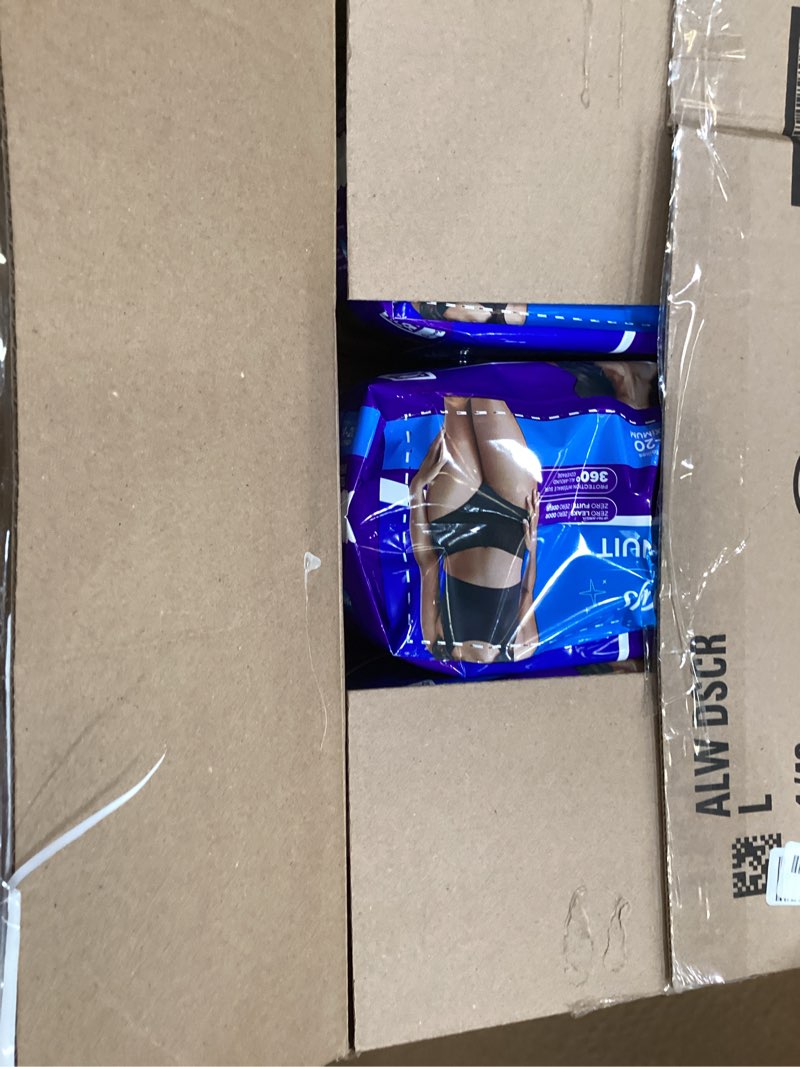 Condition photo showing Good Condition for always discreet night, reimagined adult diapers for women, extended overnight absorbency incontinence and postpartum underwear size l, 360 degree coverage while laying down, 48 count? large 48