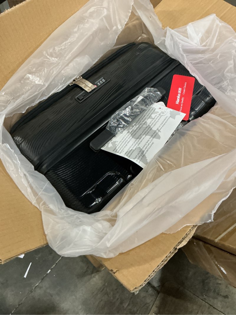 Condition photo showing Good Condition for hanke 26 inch expandable luggage top opening checked bag luggage hard shell suitcases with wheels lightweight travel luggage heavy duty luggage suitcase with lock for woman men-jet black 26 inch expandable jet black