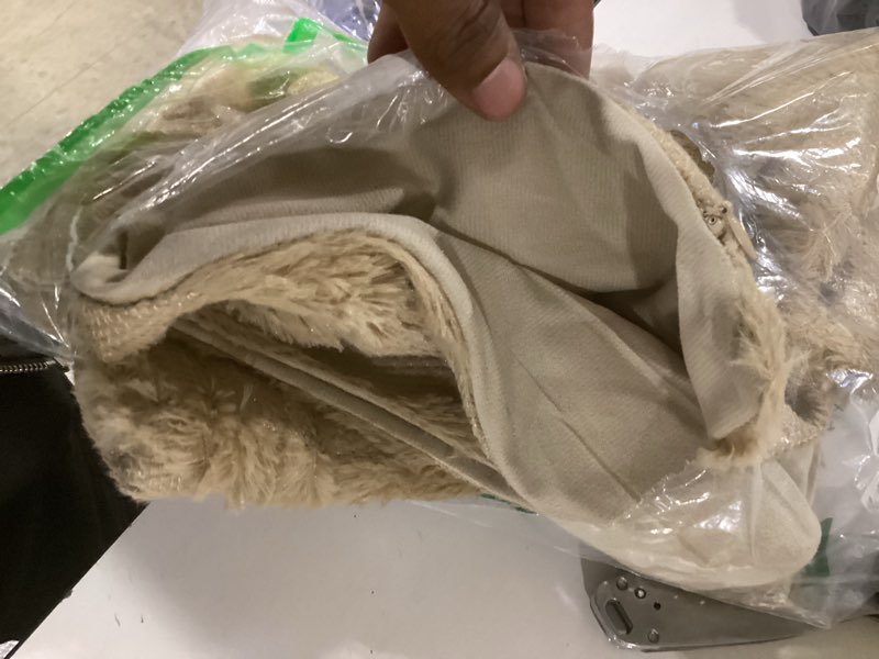 Condition photo showing Good Condition for simmore decorative throw pillow covers 22x22 set of 2, soft natural plush flannel double-sided fluffy couch euro sham pillow covers for sofa living room, khaki light brown 22" x 22" (pack of 2)