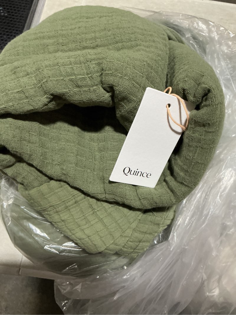 Condition photo showing Good Condition for organic ribbed cotton coverlet set, full/queen, olive