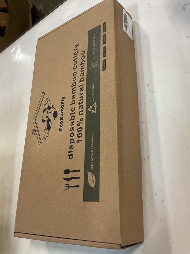 Condition photo showing New/Like New for Disposable Bamboo Cutlery (140forks 70spoons 70 knives) Reusable 100% Compostable Biodegradable Sustainable flatware Wooden Plastic Alternatives Durable utensils Parties Picnics Weddings 280