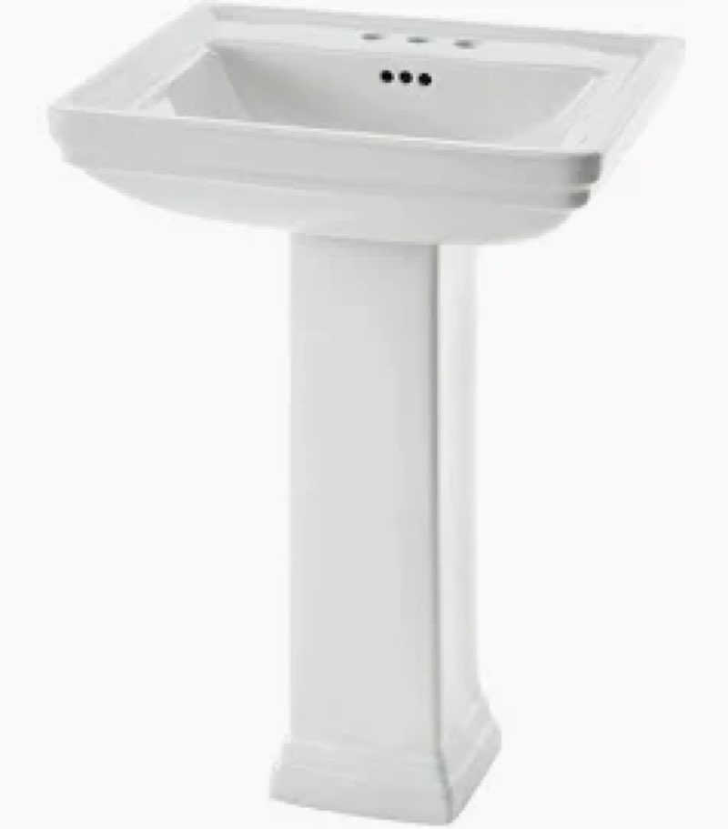 allen + roth tiverton vitreous china transitional white pedestal sink combo 18.74-in x 22.0-in x 33.6-in | ml-20602r