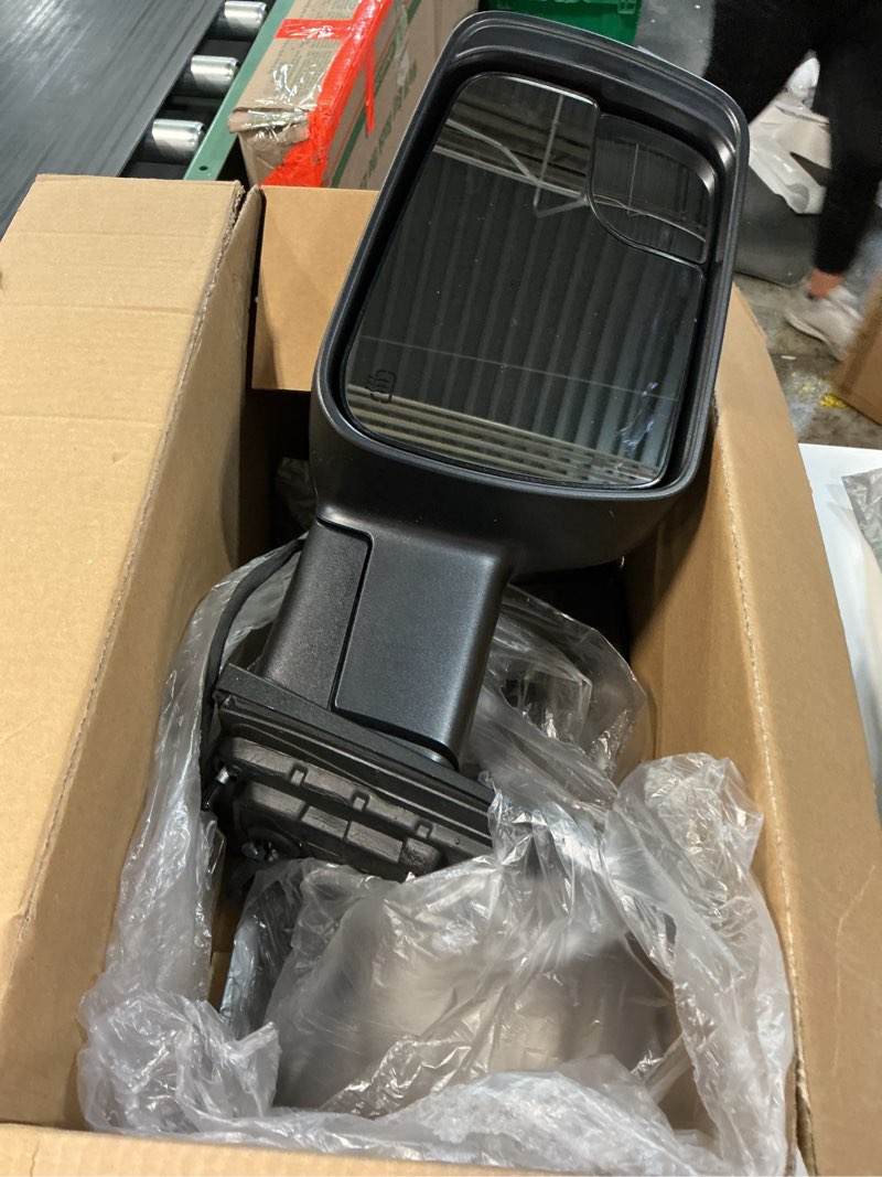 Condition photo showing Good Condition for left driver side mirror compatible with 2019 2020 2021 2022 2023 2024 2025 ram 1500 with power folding heated turn signal puddle light temperature sensor matte black replace#68462769ab(8+6pins) l-8+6 matte black