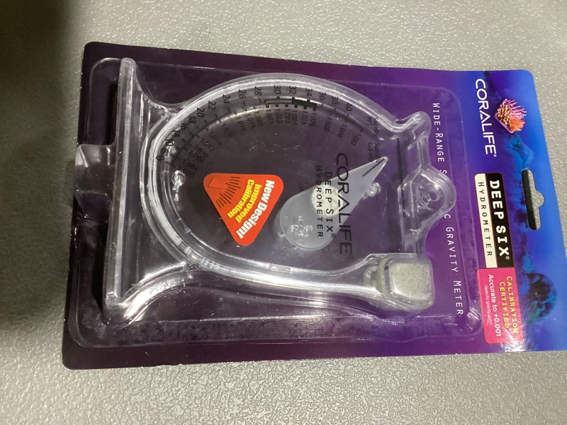 Condition photo showing New/Like New for Coralife Aquarium Fish Tank Deep Six Hydrometer For Measuring Water Salinity PPT and Specific Gravity