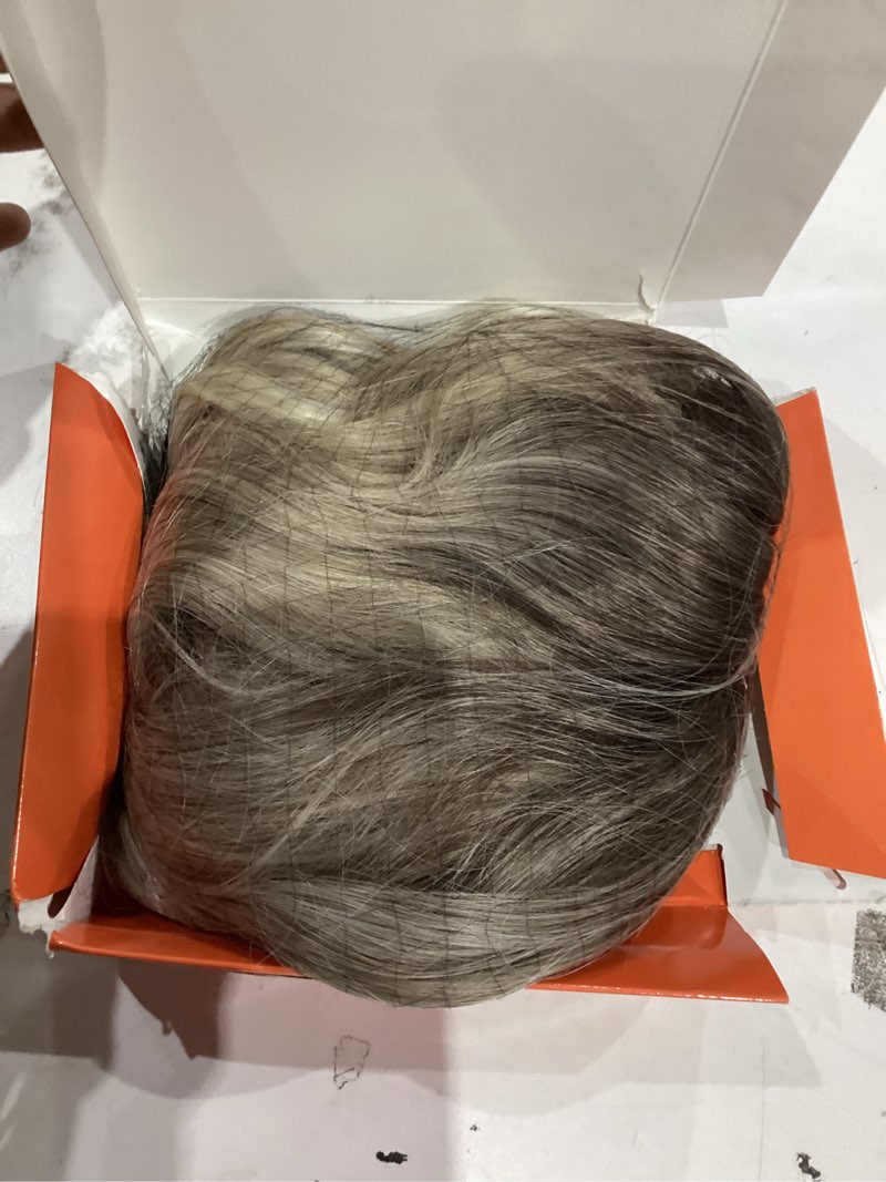 Condition photo showing Good Condition for Hair Topper, 360° 3D Hair Toppers for Women with Thinning Crown, 20 Inch Long Wavy Curly Hair Pieces Clip in Bangs (Ash Blonde Mix Highlights with Brown Root, 20 inch, French Bangs) French Bangs Ash Blonde Mix Highlights with Brown Root