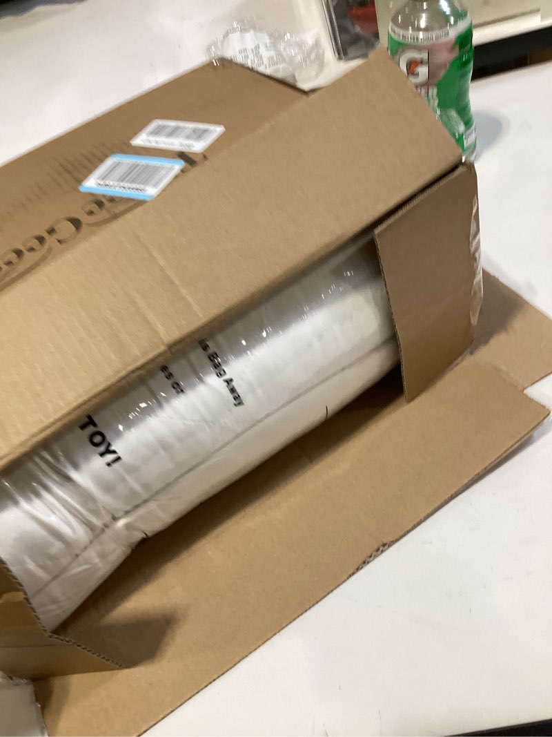 Condition photo showing New/Like New for three geese queen size white goose feather pillows set of 2 - soft 100% cotton 600 thread count, medium firm,soft support for side, back, and stomach sleepers - oeko-tex certified