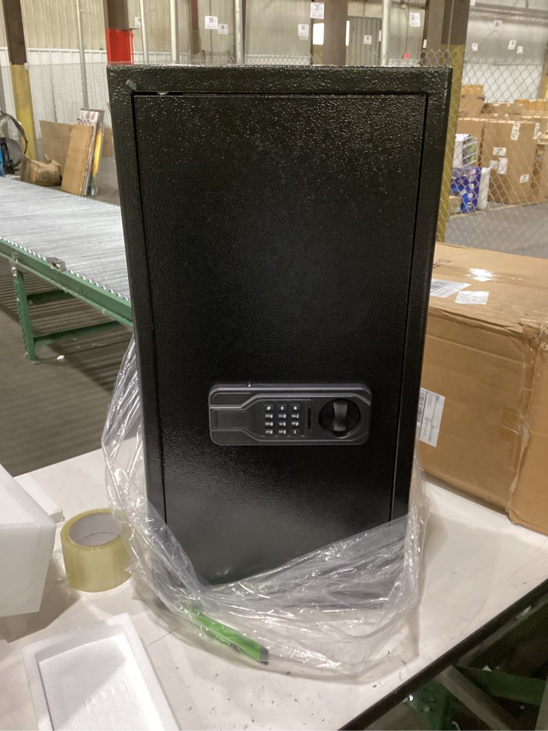 Condition photo showing New/Like New for 1.2 Cu Ft Home Safe with Fireproof Waterproof Bag, Small Safe with Keypad and Removable Shelf, Digital Home Security Safety Box for Money Firearm Medicines Valuables 1.2 CUFT