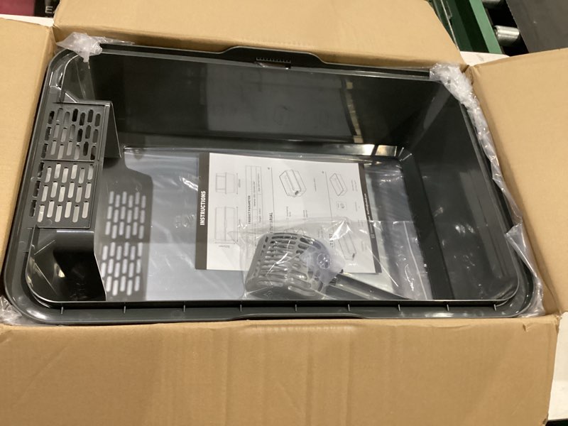 Condition photo showing Good Condition for Enclosed Stainless Steel Cat Litter Box with Lid, XL Extra Large Litter Box for Big Cats, Metal Litter Pan High Sided, Never Absorbs Odors, Anti-Urine Leakage, Easy Cleaning, Include Scoop 5 - Dark Gray (Pack of 1)