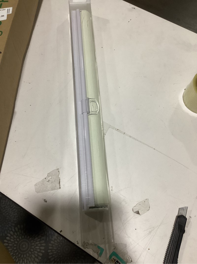 Condition photo showing As Is for aosky cordless roller shades blackout blinds for windows room darkening rolled up shades with spring system, uv protection window shades door blinds for home and office (25" w x 72" h, ivory) 25"w x 72"h ivory