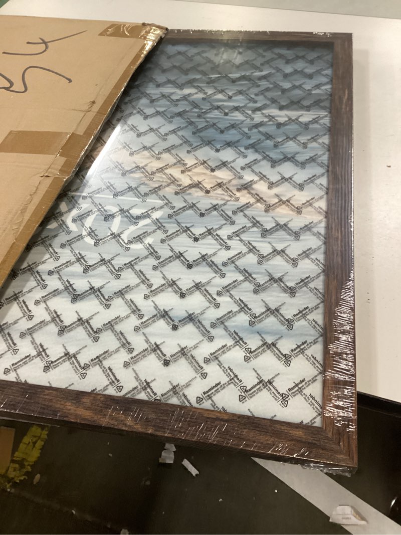 Condition photo showing New/Like New for Fisnish 20x26 Picture Frame, Classic Brown 20 x 26 Poster Frame for Horizontal or Vertical Wall Moun