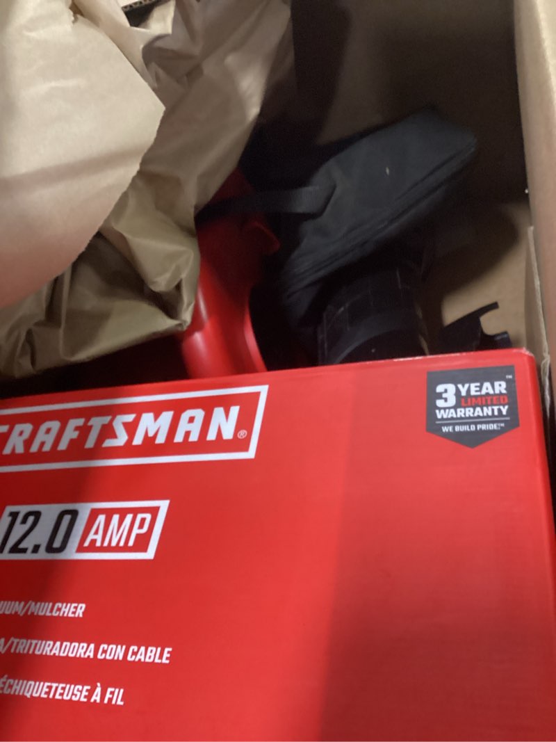 Condition photo showing Good Condition for CRAFTSMAN 3-in-1 Leaf Blower, Vacuum and Mulcher, Backpack Blower Up to 260 MPH, 12 Amp, Corded Electric Leaf Collector (CMEBL7000)