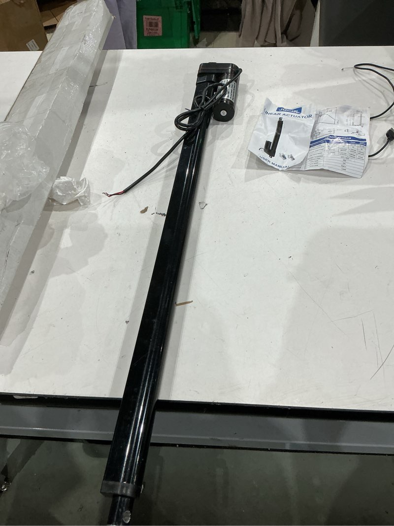 Condition photo showing As Is for 12v linear actuator 176lbs/800n 0.78"/s high speed linear actuator stroke 24inch ip65 protection electric actuator with mounting brackets,for door opener,solar tracker,electric lifting system