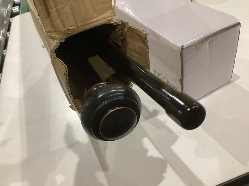 Condition photo showing As Is for H.VERSAILTEX Elegant Window Treatment Telescoping Double Curtain Rod Set with Classic Cap, 3/4-Inch Diameter, Adjusts from 28 to 48 Inches, Black 28"-48" Black