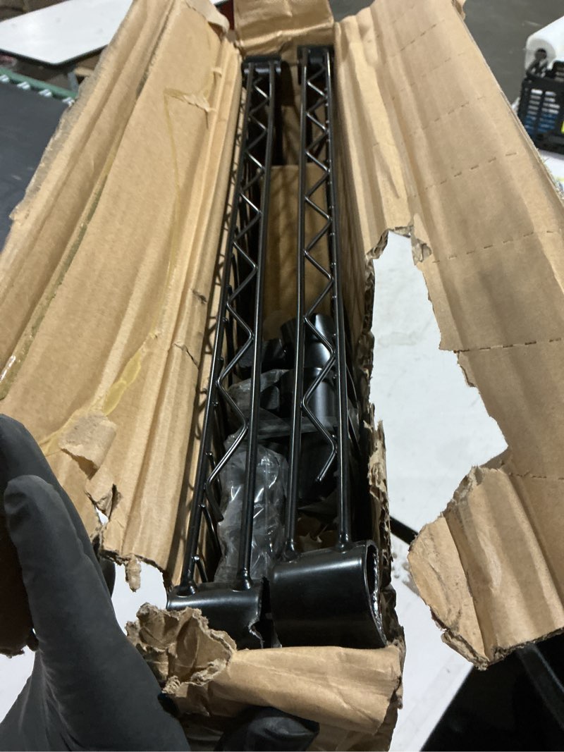 Condition photo showing Good Condition for steel wire 2 shelf 27 gal. tote rack garage storage in black (22 in. w x 69 in. h x 28.5 in. d)