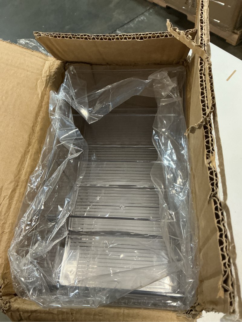 Condition photo showing Good Condition for Sorbus Storage Bins with Dividers - Clear Plastic Organizer - Store Tea Bags, Spices, Seasonings, Drink Packets, Oatmeal - Snack Storage & Display Containers for Kitchen & Pantry (4 Pack)
