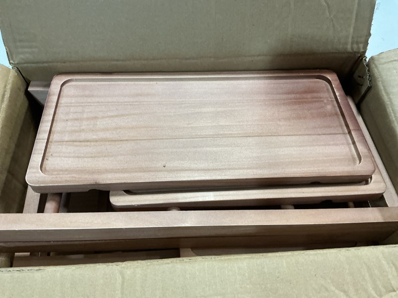 Condition photo showing Good Condition for wooden 3 tier cupcake stand with swing, rustic pine wood dessert display stand with removable trays, foldable a-frame ladder rack for cake fruit snack, perfect for wedding party birthday