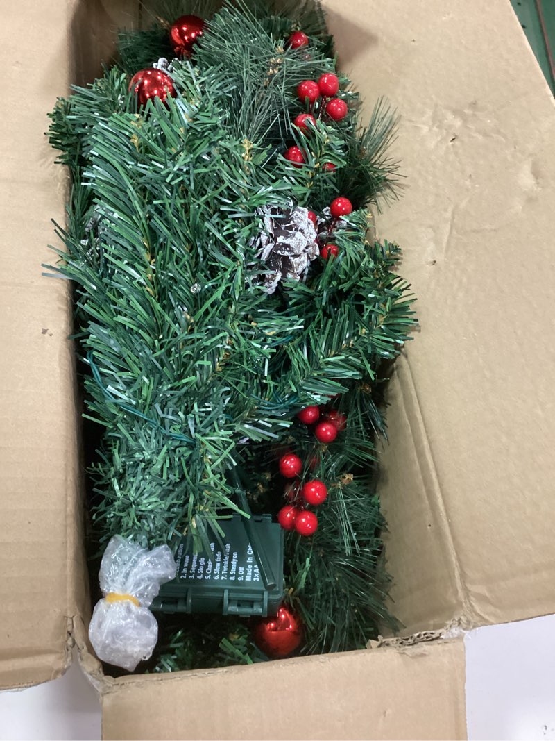 Condition photo showing Good Condition for OasisCraft 33 Inch Outdoor Christmas Tree Frosted Urn Filler 2 Set, Pre-lit Artificial Xmas Tree wit