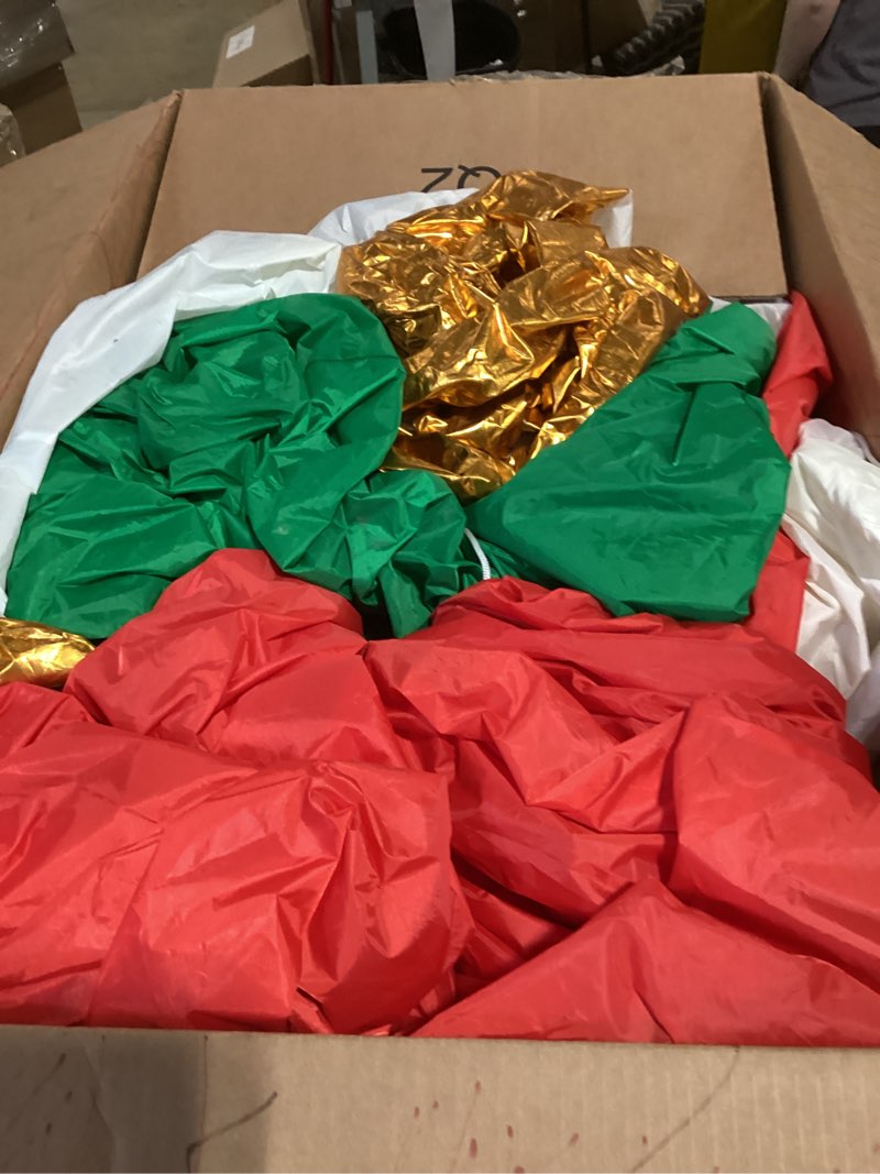 Condition photo showing As Is for turnmeon 14 feet giant christmas inflatable decorations outdoor santa claus with gift bag led lighted blow up yard decor for lawn garden party holiday christmas decorations with 11 stakes 4 tethers