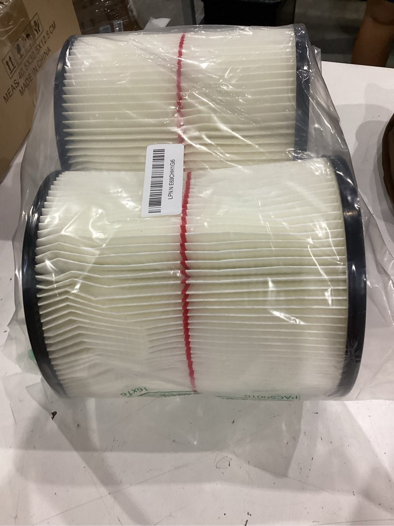 Condition photo showing As Is for 2 pack - cartridge filter for craftsman 9-17816 17816 vacuum filter general purpose wet dry air filter wet dry vac fit 5 gallon and larger vacuum cleaner