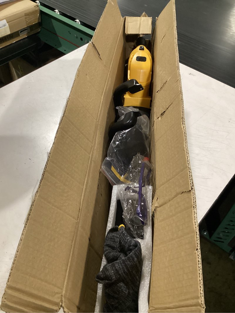 Condition photo showing Good Condition for electric hedge trimmer cordless, compatible with dw 20v max battery, lightweight hedge trimmers,3000rpm 180° rotating head,3/4" blade gap(battery not included) yellow-dw