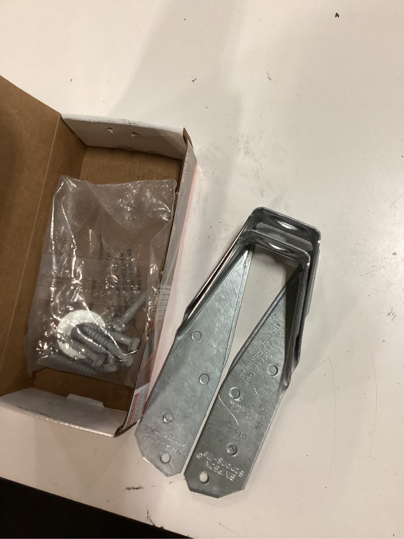Condition photo showing As Is for simpson strong-tie dtt2z-r2 dtt zmax galvanized deck tension tie for 2x including 1-1/2 inch strong drive sds screws, 14 gauge deck and fence connector (pack of 2)