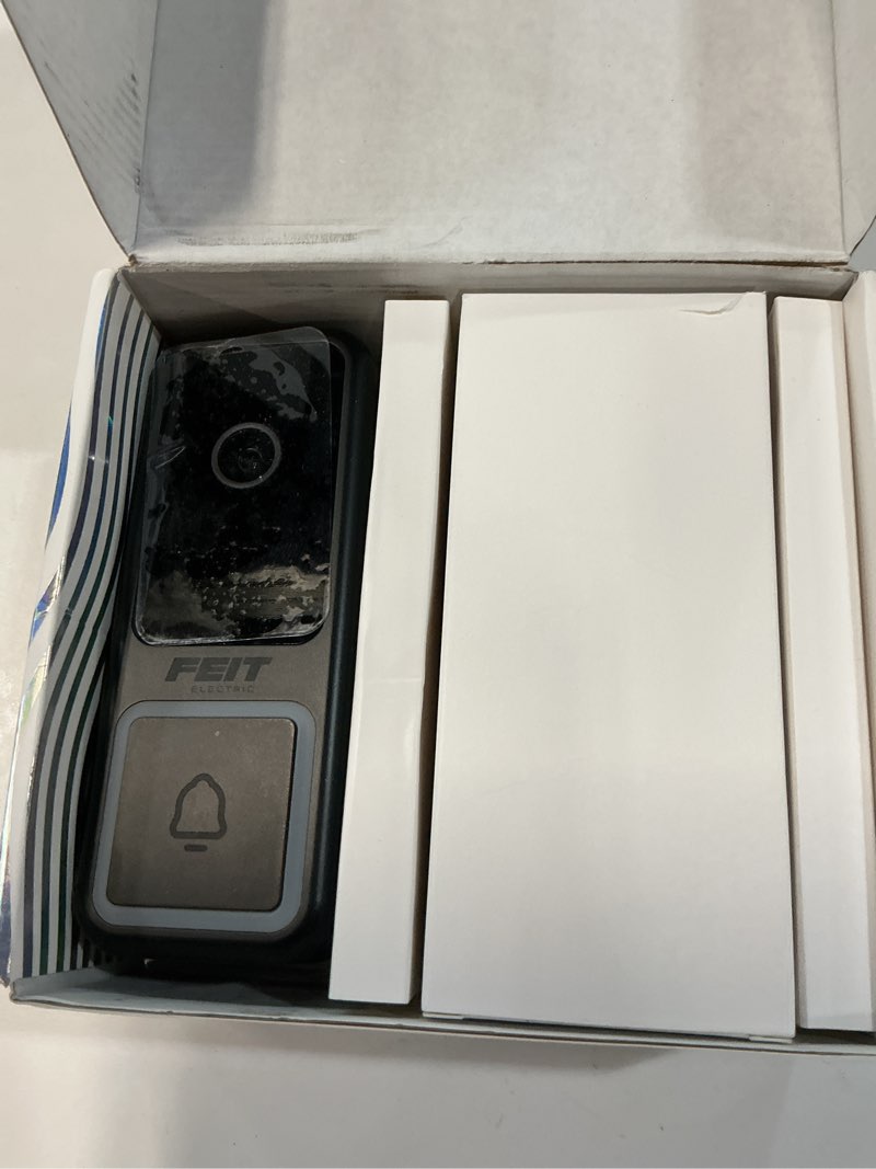 Condition photo showing Good Condition for Feit Electric Smart Doorbell Camera, Wired 2K HD Video, Night Vision, Motion Detection, Two-Way Audio, Alexa/Google Assistant Compatible, App Control, Wireless Chime Included, CAM/Door/WiFi/G2