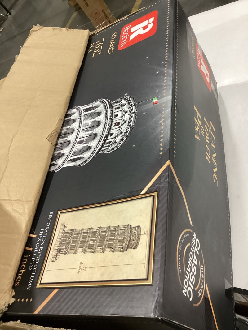 Condition photo showing Good Condition for reobrix leaning tower of pisa building block sets for adults 66025, 7652 pcs large architecture model kit italy famous historical landmark building set for adults 14+