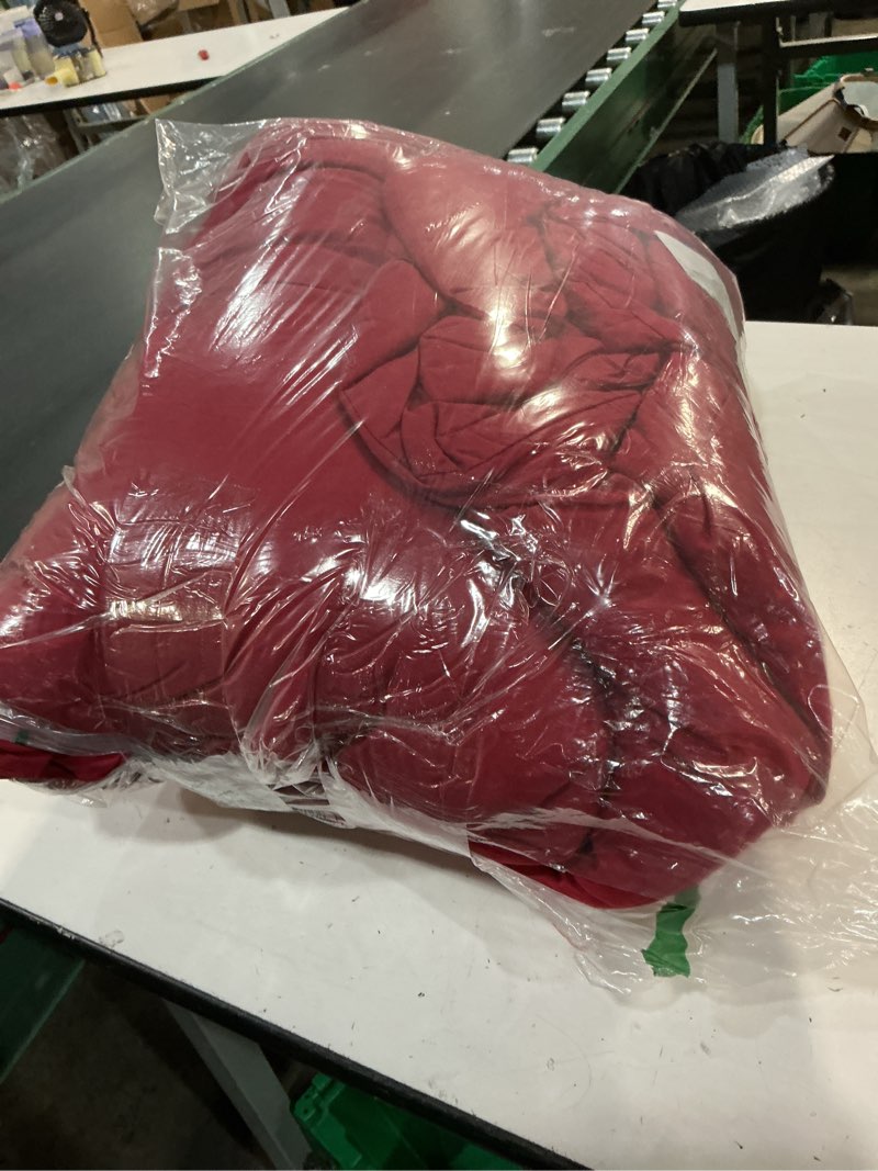 Condition photo showing Good Condition for cozylux queen comforter set dark red, 3 pieces solid comforters queen size breathable quilted bedding sets, luxury soft lightweight bed set with down alternative comforter and 2 pillowcases all season dark red queen