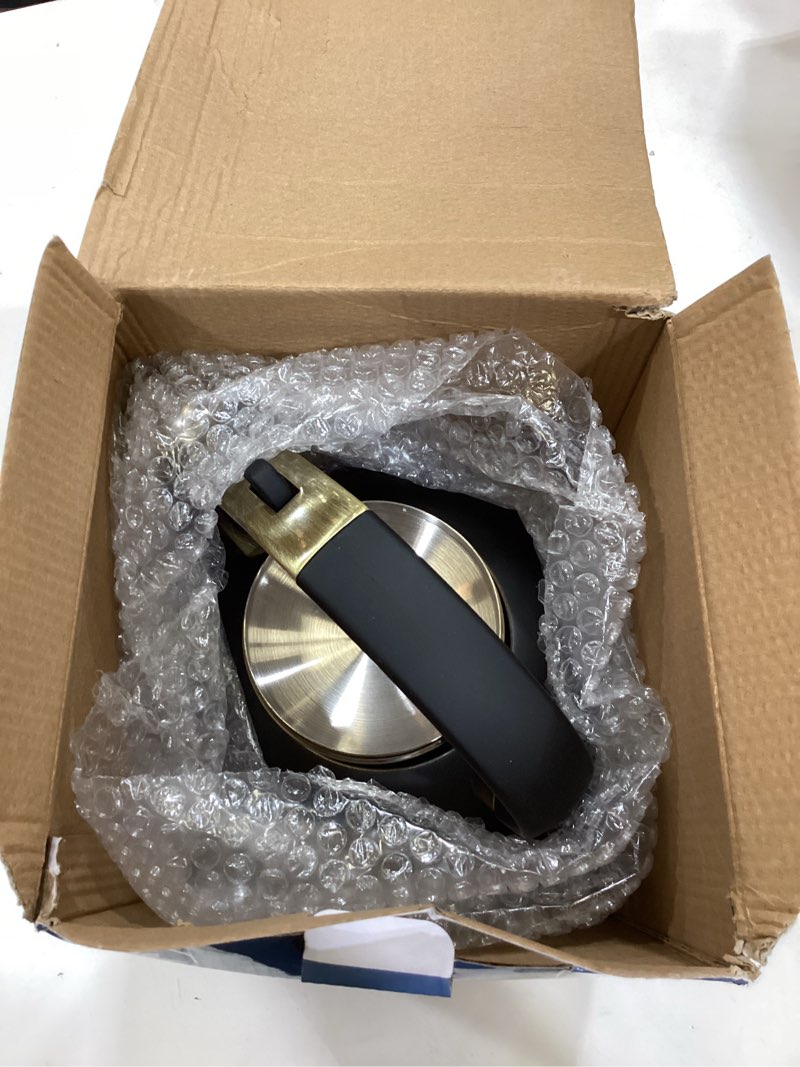 Condition photo showing As Is for SUSTEAS Stove Top Whistling Tea Kettle - Food Grade Stainless Steel Teakettle Teapot with Cool Touch Ergonomic Handle, With 1 Silicone Pinch Mitt Included, 2.64 Quart(BLACK)