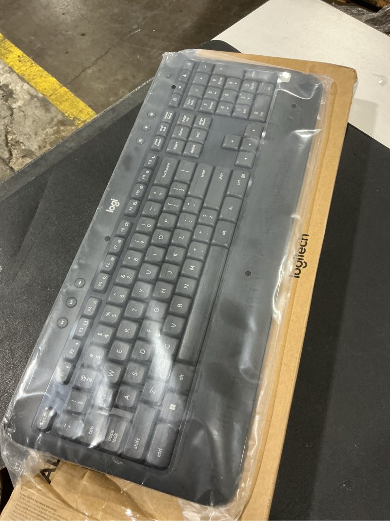 Condition photo showing As Is for KEYBOARD ONLY Logitech MK540 Advanced Wireless Keyboard and Mouse Combo for Windows, 2.4 GHz Unifying USB-Receiver, Multimedia Hotkeys, 3-Year Battery Life, for PC, Laptop 2024 Model