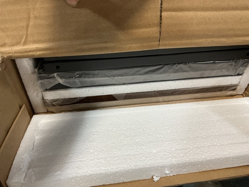 Condition photo showing Good Condition for end table, narrow side table, 3-tier end table with metal frame, living room side table with storage for couch, sofa, bedroom, small spaces, easy assembly, 23.6"d*11.8"w*23.6"h, rustic brown