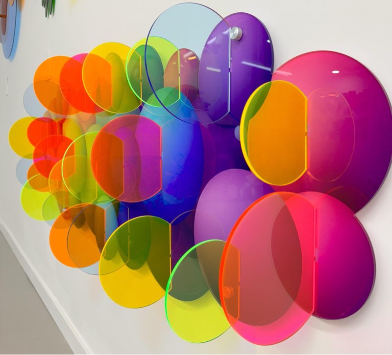 Parametric Bubbles Transparent Bubble Wall Art – Large 3D Multicolor Contemporary Decor, Made in USA with Aluminum Stand-Offs