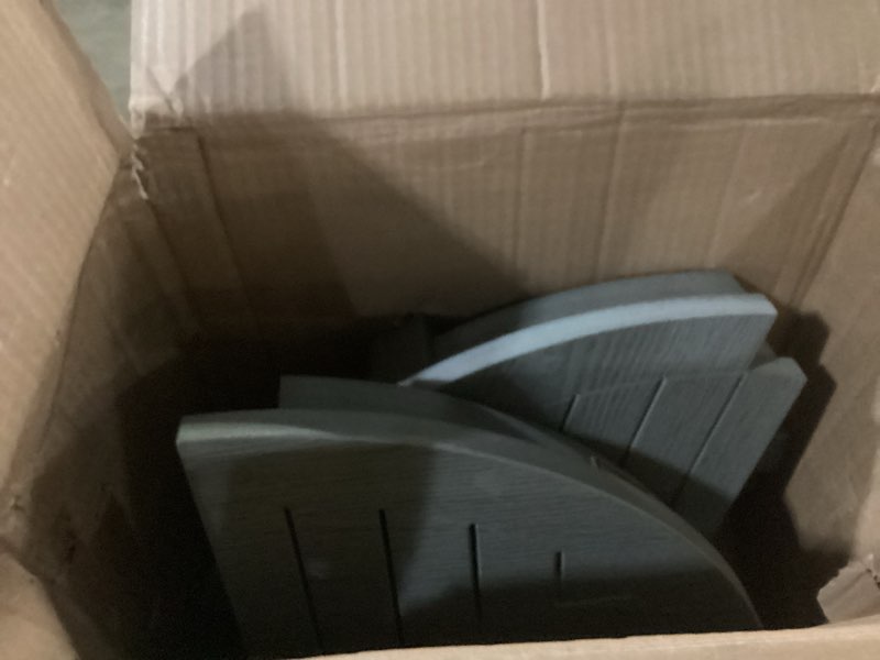 Condition photo showing As Is for waterproof shower bench for inside shower, gray hdps corner shower stool for shaving legs, poly lumber shower foot seat, plastic bathroom shower bench seat with storage shelf, non-slip/no-maintenance grey