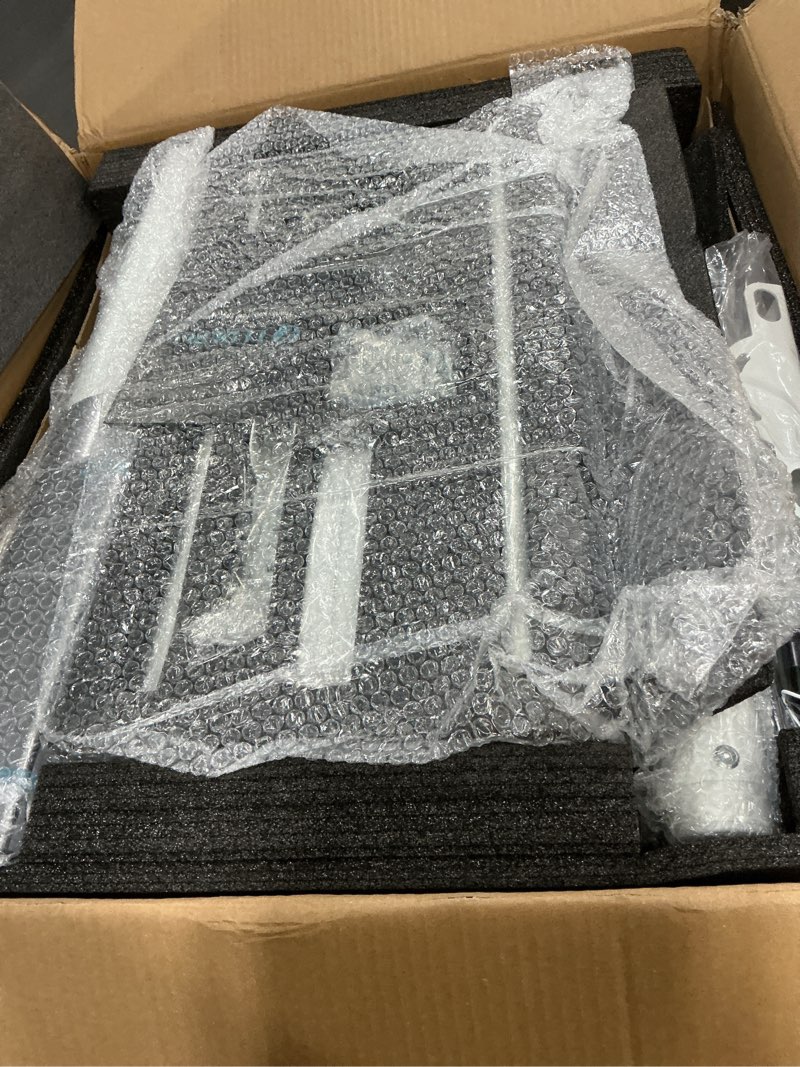 Condition photo showing Good Condition for Floor Mobile TV Stand with Power Outlet, Rolling TV Cart for 27-65 Inch OLED LED Monitors, 6 Levels of Height Adjustment, Ambient Lighting on The Bottom Wheels Holds up to 88lbs, 400x400mm Grain