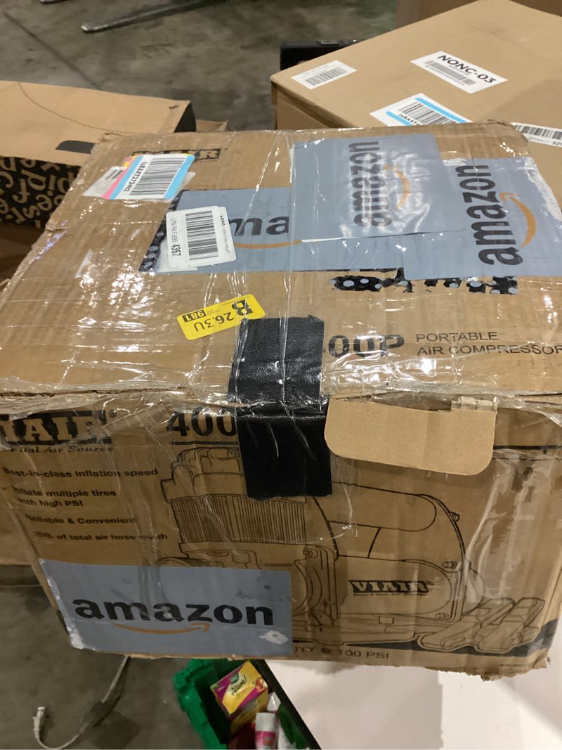 Condition photo showing As Is for VIAIR 85P - 00085 Tire Inflator Portable Air Compressor for Car, Truck & SUV 12V On/Offroad Tire Pump Air Compressor Portable Heavy Duty 60 PSI, Cigarette Plug, Twist Chuck