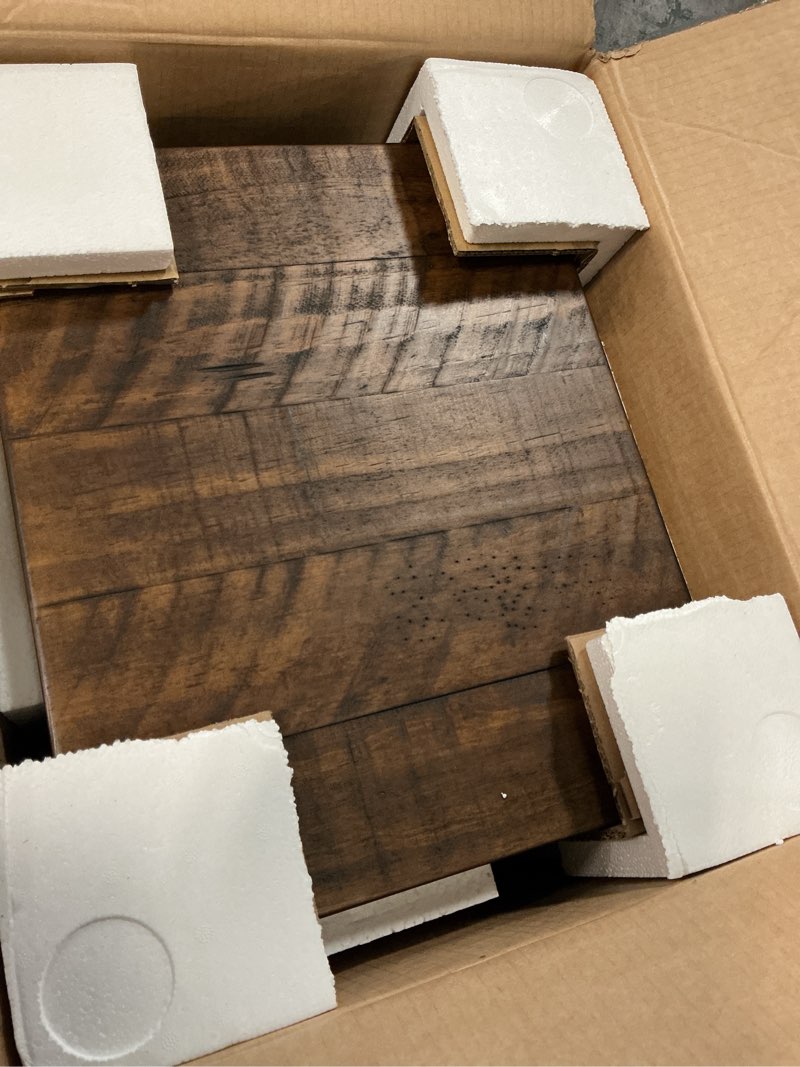 Condition photo showing Good Condition for signature design by ashley valebeck rustic farmhouse chair side end table with cabinet door, distressed black