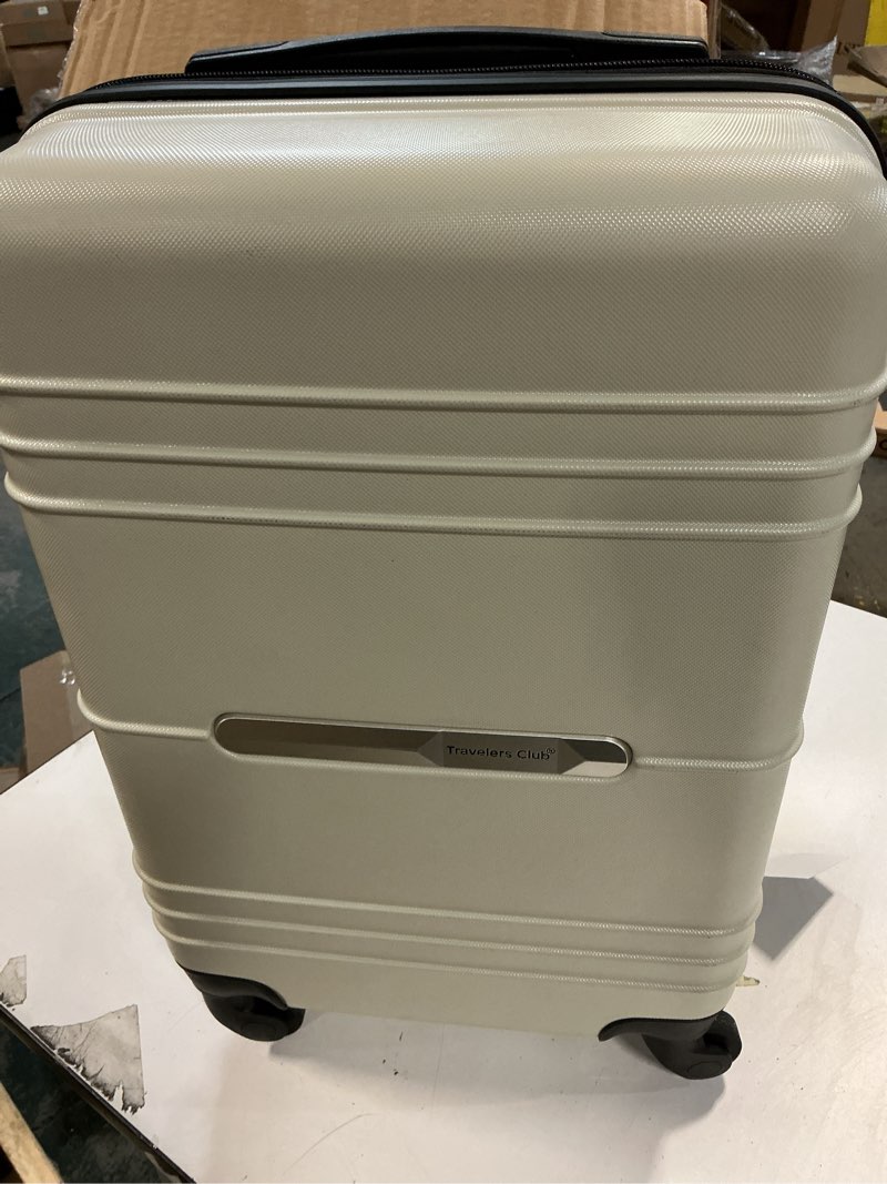 Condition photo showing Good Condition for Travelers Club 20" Richmond Spinner Carry-On Luggage, Bone, Inch (TC-7920-900)