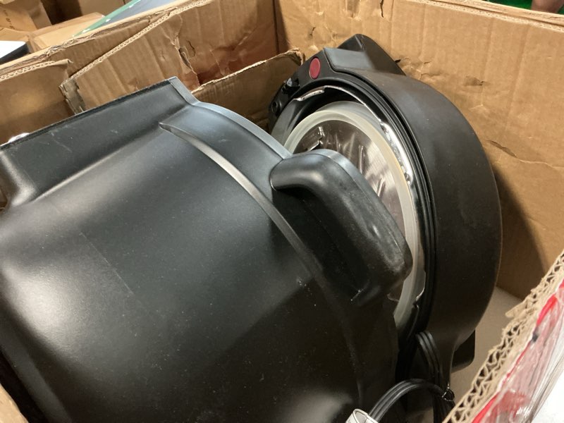 Condition photo showing As Is for instant pot duo crisp ultimate lid,13-in-1 air fryer&pressure cooker combo, sauté, slow cook, bake, steam, warm, roast, dehydrate, sous vide&proof, app with over 800 recipes,1500 watts,6.5 quart,black non-wi-fi
