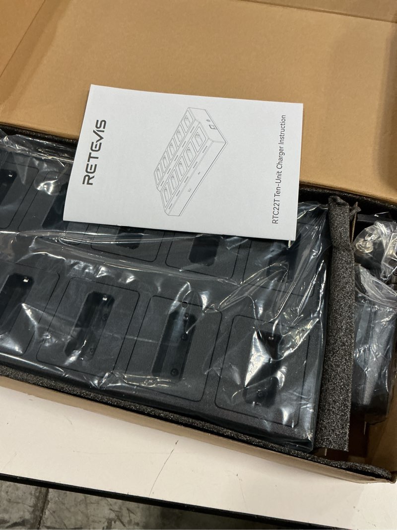 Condition photo showing New/Like New for Retevis RT22 10-Way Walkie Talkie Charger, Ten Way Multi Unit Charger, for Retevis RT22 RT22S RB19 RB19P RB39 RB39P Walkie Talkie and Battery, 5 LED Indicators, AC/DC Adapter, Replaceable Base(1 Pack)