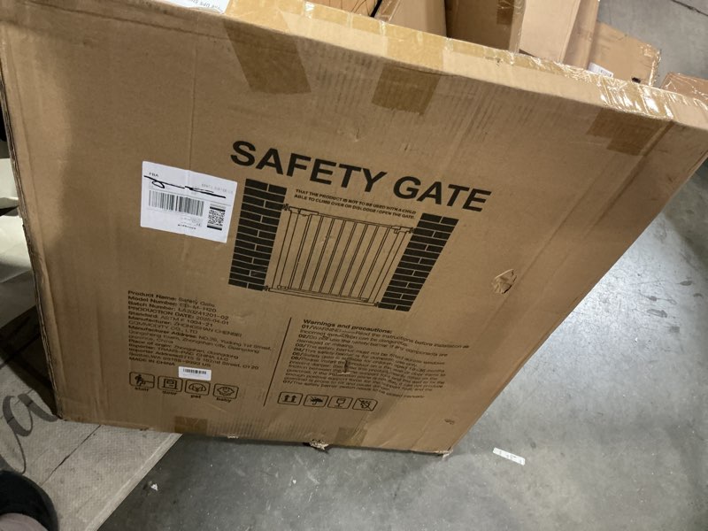 Condition photo showing New/Like New for 29.5-40.5" Baby Gate for Stairs, Dog Gate for Doorways, Walk Thru Auto Close Metal Baby Safety Gate for The House, Stairs and Doorways, Child Gate Pressure Mounted, Pet Gate for Dog Indoor - Brown