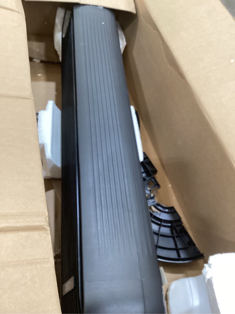 Condition photo showing As Is for dreo tower fan for bedroom, 2026 upgraded dc motor, 28ft/s high velocity, 20db ultra quiet standing fan, 8 speeds 4 modes, 90° oscillating bladeless fan for indoors, floor fans with remote, black