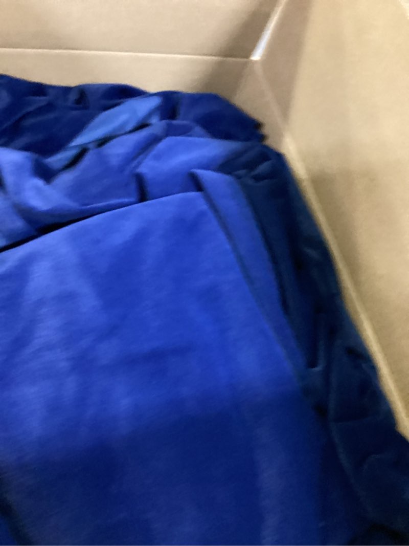 Condition photo showing Good Condition for Joydeco Blue Velvet Curtains 102 inch Length 2 Panels, Luxury Blackout Rod Pocket Thermal Insulated Window Curtains, Super Soft Room Darkening Drapes for Living Dining Room Bedroom,W52 x L102 inches 52"W x 102"L (Pack of 2) Rod Pocket | Royal Blue