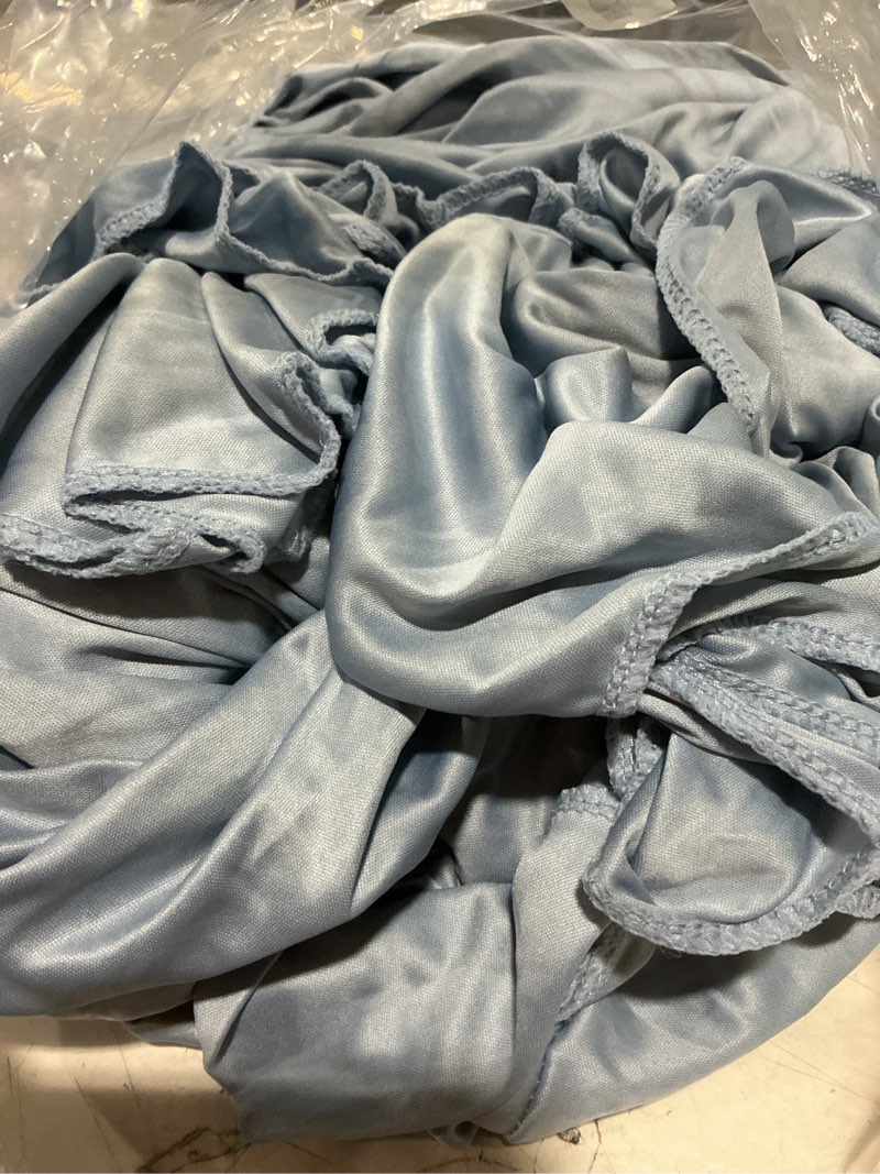 Condition photo showing Good Condition for 10ft×12ft wrinkle free dusty blue backdrop curtain for wedding parties,2 panels 5×12ft long silky polyester fabric backdrop drapes photo back drop cloth for birthday photography background dusty blue 12ft long_2 panels