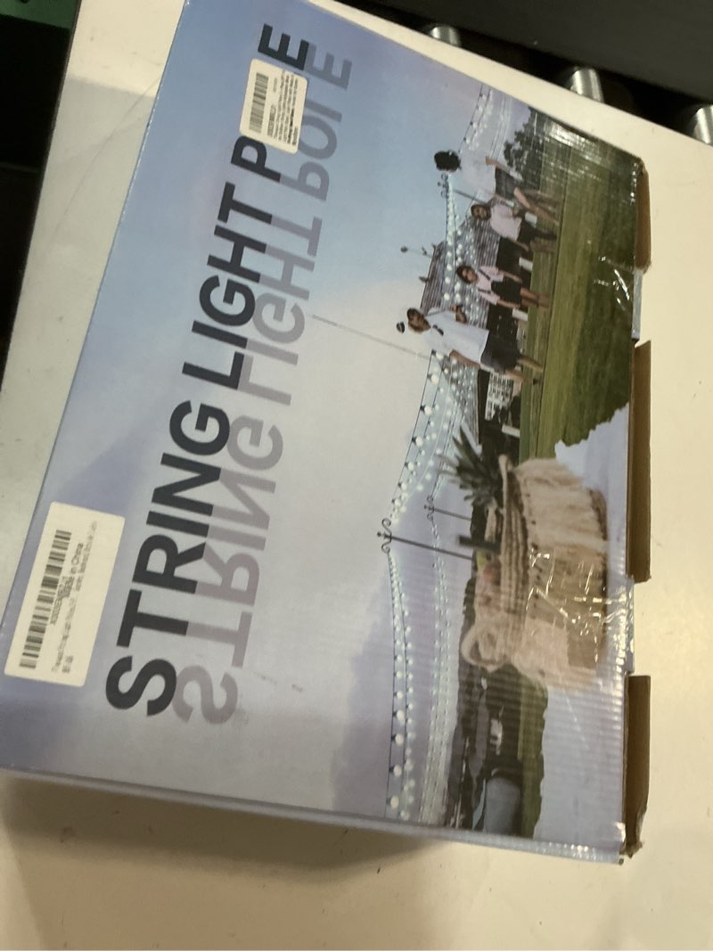 Condition photo showing New/Like New for flanagan string light poles 2-pack,9ft poles for outdoor string lights,adjustable metal light pole stand, light poles with hooks & 5-prong spiral sturdy anchor for garden, weddings and parties