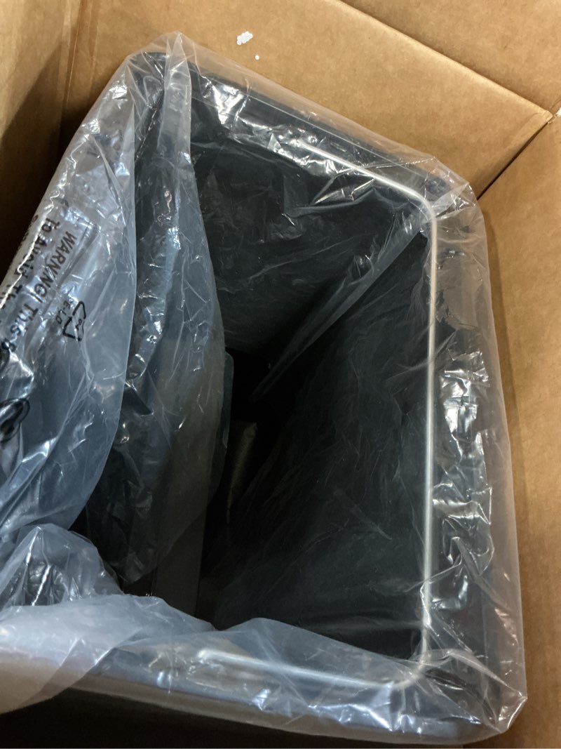 Condition photo showing As Is for 25L/6GALSquare Silver Garbage Can,Tall Kitchen Garbage Can,Silver Tall Trash can for Bathroom,Tall Stainless Steel dusbin for Commercial,Detached House 6.6gallon sliver