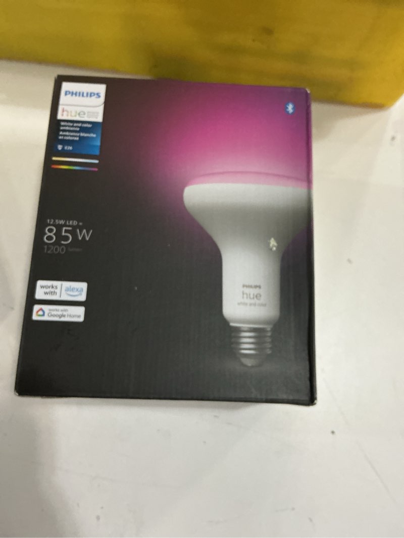 Condition photo showing New/Like New for Philips - Hue BR30 Bluetooth 85W Smart LED Bulb - White and Color Ambiance