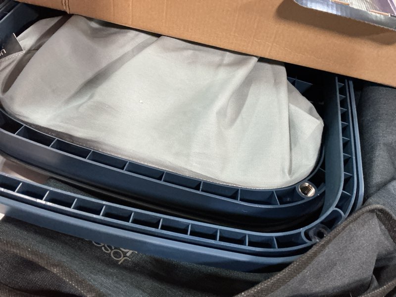Condition photo showing As Is for joseph joseph tota trio 90 liter/23.8 gallon laundry hamper separation basket with lid, 3 removable washing bags with handles- dark blue trio compartment 90l dark blue