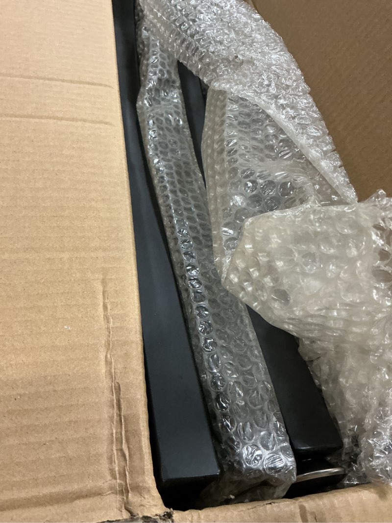 Condition photo showing Good Condition for Metal Table Legs 28" x 17.7", Heavy Duty Steel Desk Legs with Adjustable Feet, 1000lbs Capacity, Modern Industrial Table Base for Dining, Kitchen, Office & DIY Tables, Set of 2, Black